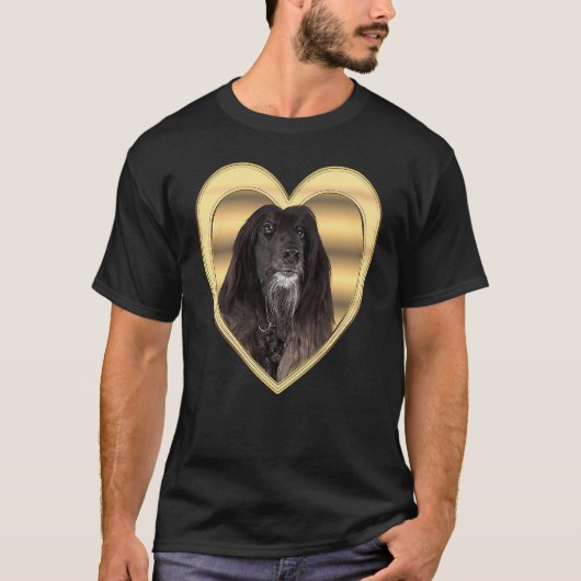 T-shirt Afghan Hound Afghan Hound Dog Heart Afghan Houn (Devant)