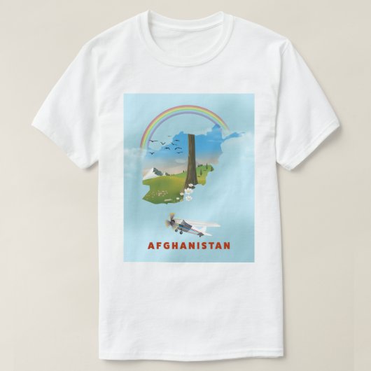 T-shirt Afghanistan Carte du paysage affiche (Design devant)
