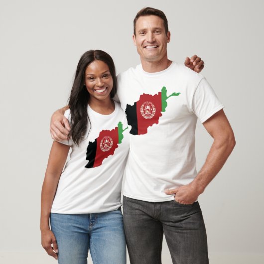 T-shirt Afghanistan Drapeau Sur La Carte Du Pays (Unisexe)