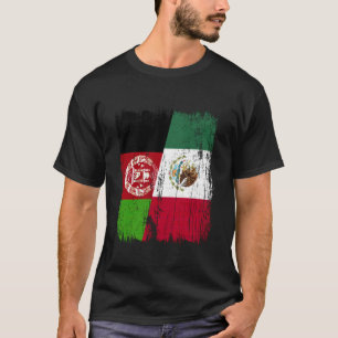 T-shirt Afghanistan Mexique Drapeau Demi Afghanistan Mexic