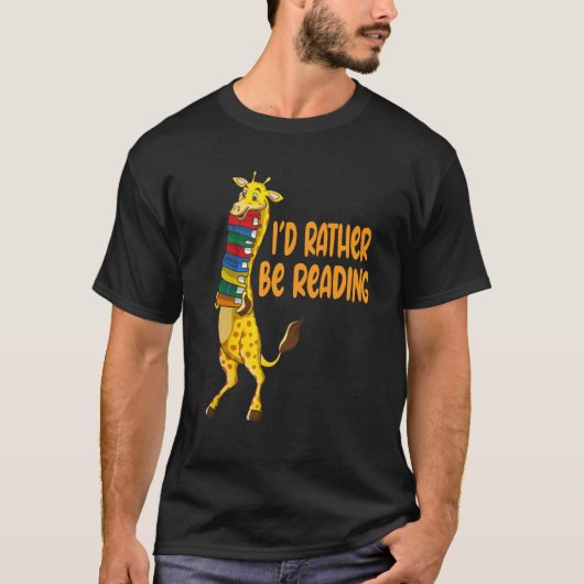 T-shirt Africa Giraffes A Stack Reading Books (Devant)