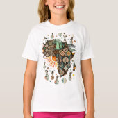 T-shirt Africa Map Decorative Tribal Elements Pattern (Devant)