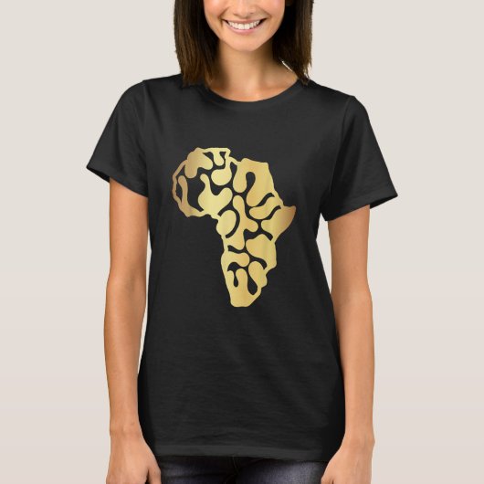 T-shirt Africa Map Golden (Devant)