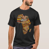 T-shirt Africa Map Kente Cloth Black History Month Afro Af (Devant)