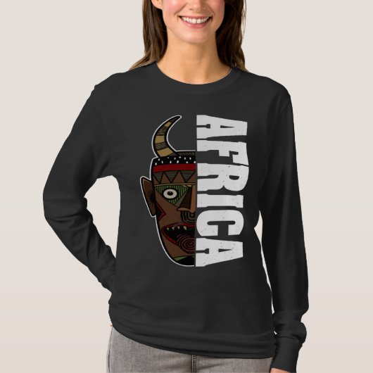 T-shirt Africa Mask African Afro History Reggae Melanin (Devant)