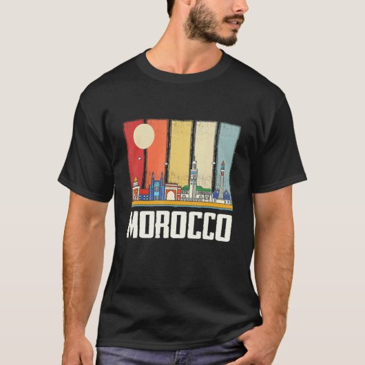 T-shirt Africa Morocco Skyline Moroccans African Souvenir (Devant)