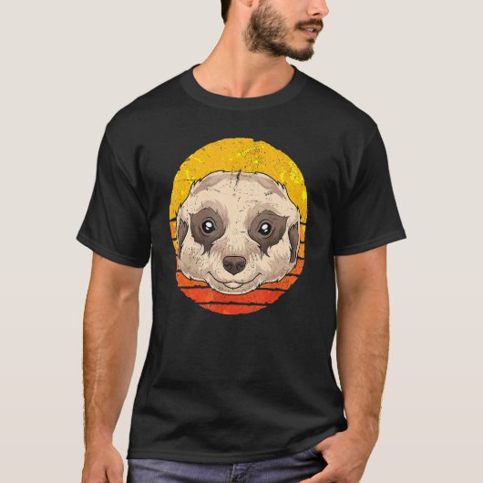 T-shirt Africa Safari Zoo Animal Retro Meerkat (Devant)