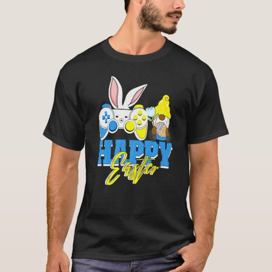 T-shirt Africain-Américain Gnome Gamer Bunny Gaming C (Devant)
