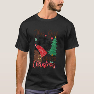 T-shirt Africain Américain Juste Une Fille Qui Aime Noël B