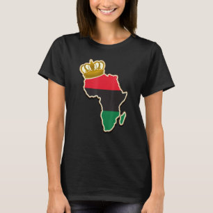 T-shirt Africain Continent Roi Royal Couronne Rouge Vert N