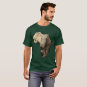 T-shirt Africain Faune Continent Eléphant Maman et Veau (Devant entier)