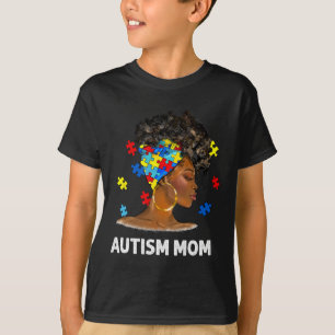 T-shirt Africain Noir Autisme Maman Afro Mère Autisme Awar