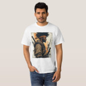 T-shirt Africain Samurai Afro Américain Bushido guerrier K (Devant entier)
