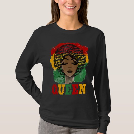 T-shirt African Afro Queen Strong Black Women Black Histor (Devant)