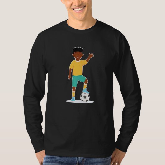 T-shirt African American Boy Kids Soccer Player (Devant)