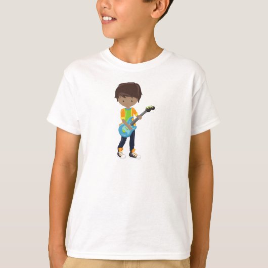 T-shirt African American Boy, Rock Boy, Guitare (Devant)