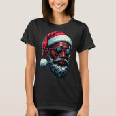 T-shirt African American Christmas Pajama Xmas Afro Santa (Devant)