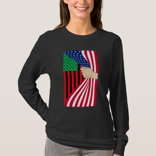 T-shirt African American Flag Pan African Black Liberation (Devant)