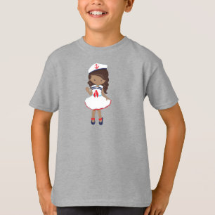 T-shirt African American Girl, Bateau Capitaine, Skipper, 