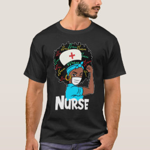 T-shirt African American Nurse History Moth Pride Black W