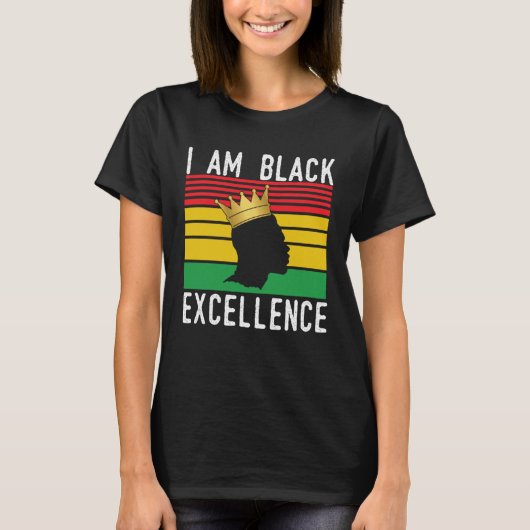 T-shirt African American Pride Celebration I Am Black Exce (Devant)