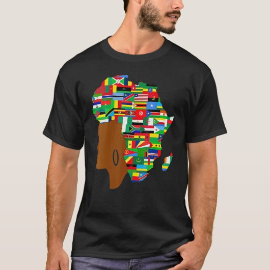 T-shirt African Black Queen Map Of Africa Black History (Devant)