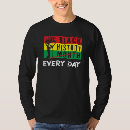 T-shirt African Flag Clenched Fist Black History Month (Devant)