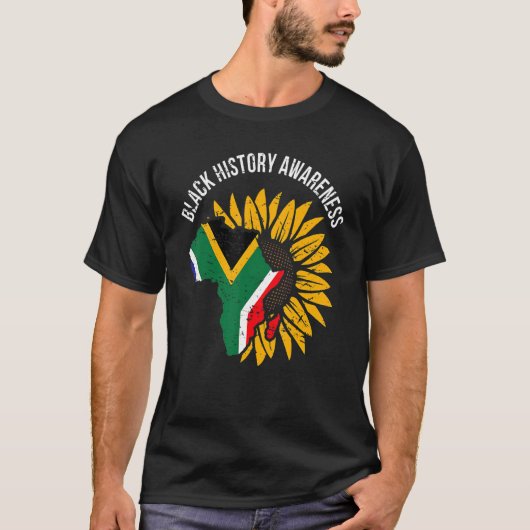 T-shirt African Flag Flower Cool Black History Awareness M (Devant)