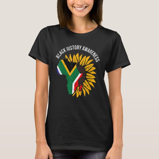 T-shirt African Flag Flower Cool Black History Awareness M (Devant)