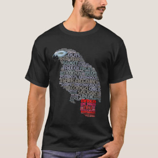 T-shirt African Grey Parro montre African Grey Word Art