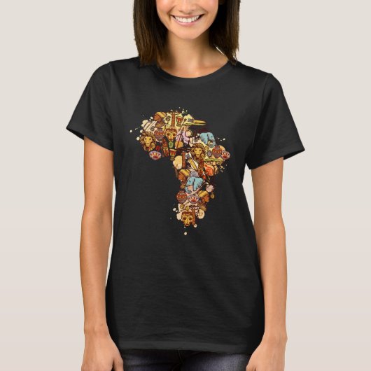 T-shirt African Map American Beautiful Black History BLM (Devant)