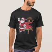 T-shirt African Père Noël Mme Claus Dansant Noël américain (Devant)