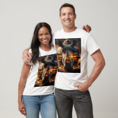T-shirt African Rhino & Giraffe back Bushveld Sunset (Unisexe)
