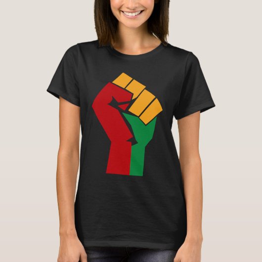 T-shirt African Rising Hand Fist Black History Month BLM A (Devant)