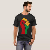 T-shirt African Rising Hand Fist Black History Month BLM A (Devant entier)