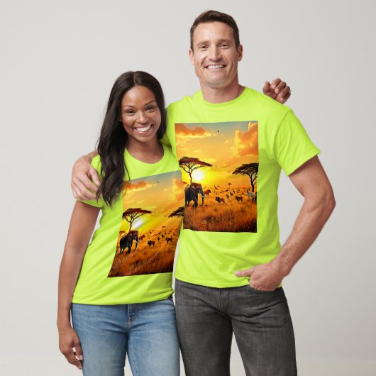 T-shirt African Sunset Safari Majesty Design (Unisexe)