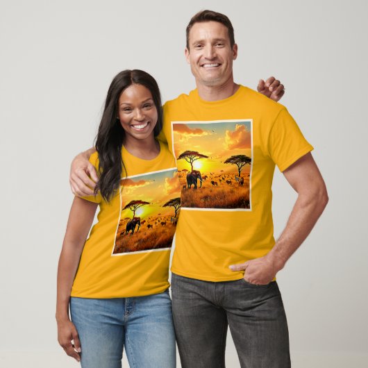 T-shirt African Sunset Safari Majesty Design (Unisexe)
