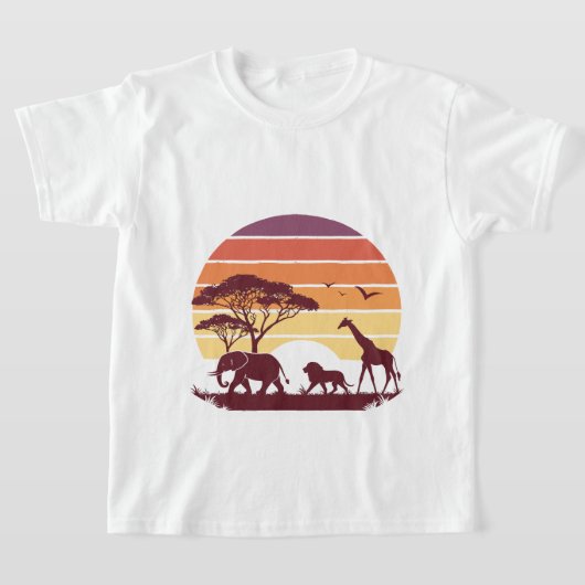 T-shirt African Wildlife Silhouette Safari Design (Poser)