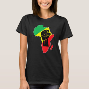 T-shirt Afrique Black Power Africa Carte Fist African Prid