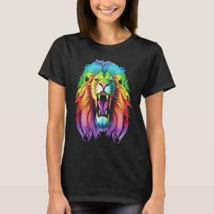 T-shirt Afrique colorée Lion Head Lion Lover Animal Art