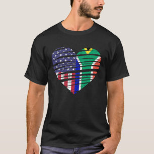 T-shirt Afrique du Sud American Gros Coeur USA Patriot Her