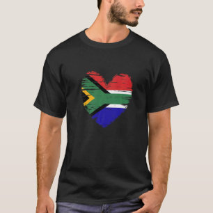 T-shirt Afrique du Sud Coeur Sud-Africaine Flag Pride