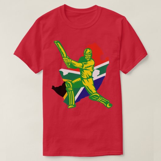 T-shirt Afrique du Sud Cricket Player Conception (Design devant)