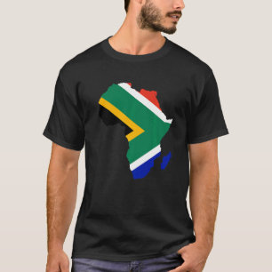 T-shirt Afrique du Sud Drapeau Afrique Continent Silhouett