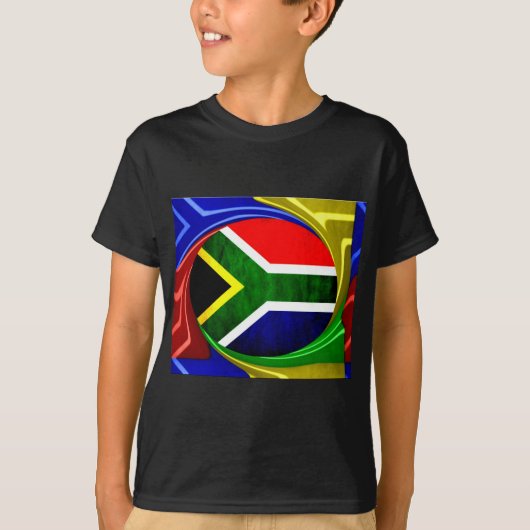 T-shirt Afrique du Sud Drapeau : Motif dynamique à balayag (Devant)