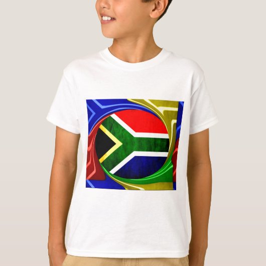 T-shirt Afrique du Sud Drapeau : Motif dynamique à balayag (Devant)