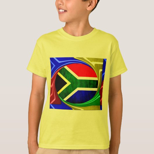 T-shirt Afrique du Sud Drapeau : Motif dynamique à balayag (Devant)