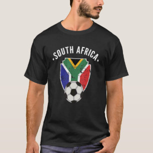 T-shirt Afrique du Sud Football Drapeau Football Sud-Afric