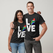 T-shirt Afrique du Sud Love Pride drapeau Carte Black Hist (Unisexe)