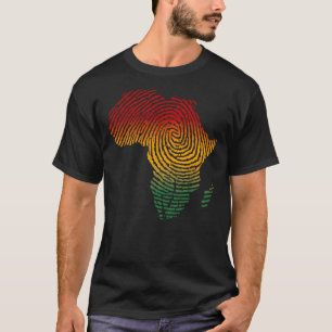T-shirt Afrique Empreinte Afrique Drapeau Black Pride ADN
